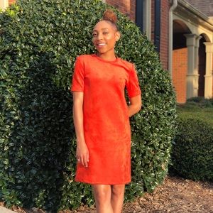 Zara Burnt Orange Faux Suede Dress
